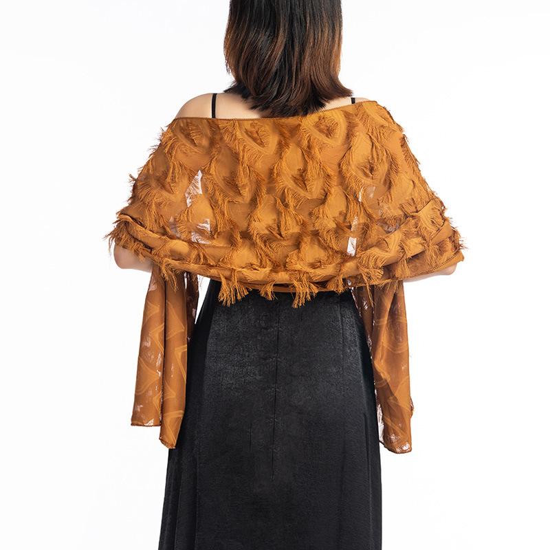 Женские шали и накидки с бахромой для вечернего платья, кружевной шарф из пашмины для костюмированной вечеринки