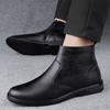 FashionNew Модные мужские ботинки челси Высококачественная деловая обувь Роскошные брендовые мужские ботильоны Теплая зимняя повседневная обувь из натуральной кожи