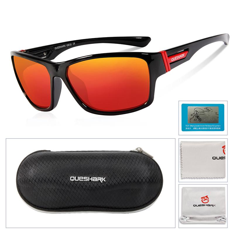 Queshark Square Polarized Cycling Glasses UV400 Sport Eyewear Camping Hiking Fishing Sunglasses