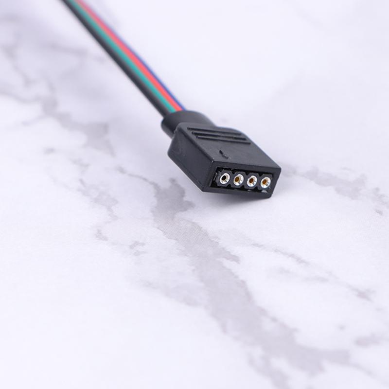 5Pcs 5050 Led Rgb Strip Light Connector 4 Pin Conductor Strip To Controller Jumper Solderless Clip On Pigtail Power Adapter