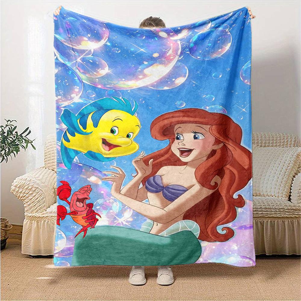 1pc Ariel Flounder blanket Lightweight Flannel Throw for Sofa Bed Travel Camping Livingroom Office Couch Chair
