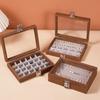 Walnut color Jewelry Box Dustproof Jewelry Display Box Vintage Ring Necklace Storage Box  Earrings