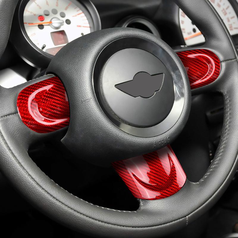for MINI Cooper Countryman R60 R55 R56 R57 2010 2011 2012 Real Hard Carbon Fiber Car Steering Wheel Cover Trim Accessories