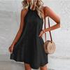 Women's Mini Dress Summer Casual O-Neck Sleeveless A Dress Women's Fashion Holiday Beach Party Loose Dress Tank