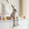 Фигурка кролика Скульптура пасхального кролика Белый кролик Современная статуэтка из смолы для стола Шкафа Книжной полки Прилавка