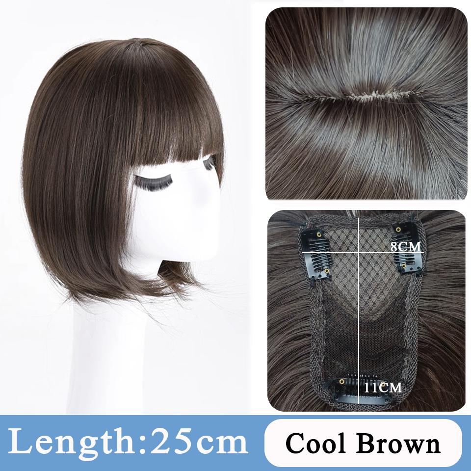 10-ДЮЙМОВЫЙ синтетический короткий прямой топпер на заколке для наращивания волос, натуральный пушистый топ, искусственная часть волос с заколкой для челки