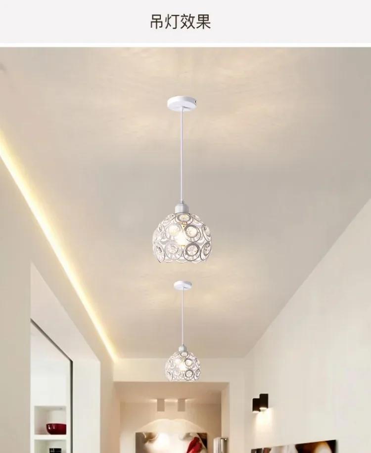 New American Exquisite Corridor Aisle Ceiling Lamp American Clothing Store Cashier Entrance Single Head Crystal Chandelier