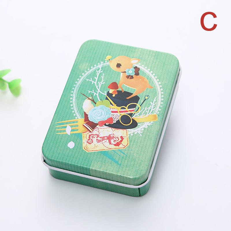 Mini Tin Box With Lid Portable Rectangular Small Storage Container Empty Candy Cases Pill Boxes Gift Packaging Organizer