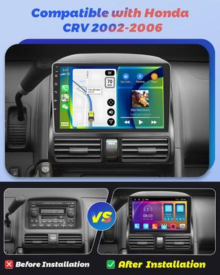 9' Android Автомагнитола для Honda CRV 2002-2006, с беспроводным CarPlay, Android Auto, GPS, Bluetooth, камерой заднего вида