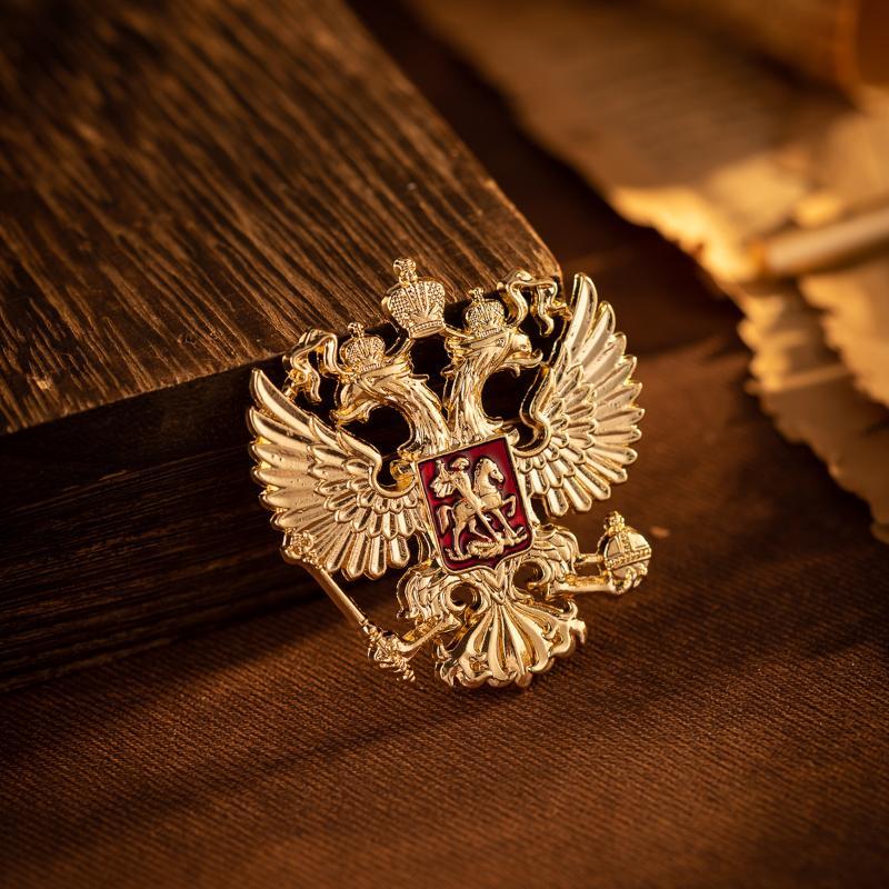 Классическая двуглавая орлиная брошь Унисекс Винтажная Животное Значок на лацкан Коллекционный для любителей истории Подарок