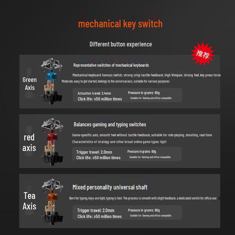 Dareu EK812 Full-Size Wired Mechanical Gaming Keyboard