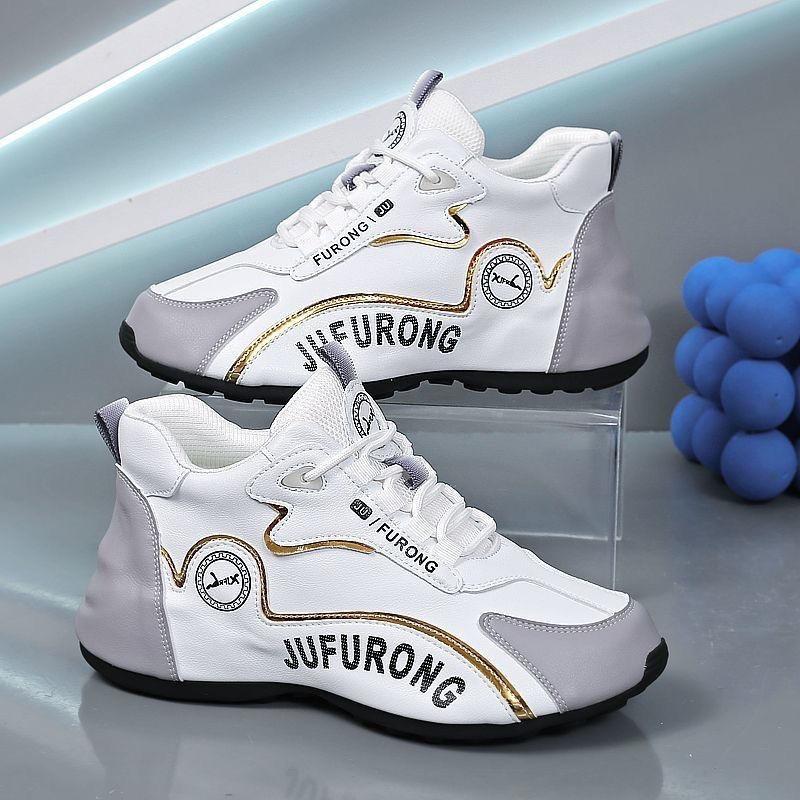 Новые весенние парные кроссовки кожаная поверхность брызгозащитные спортивные повседневные туфли удобная платформа папины кроссовки