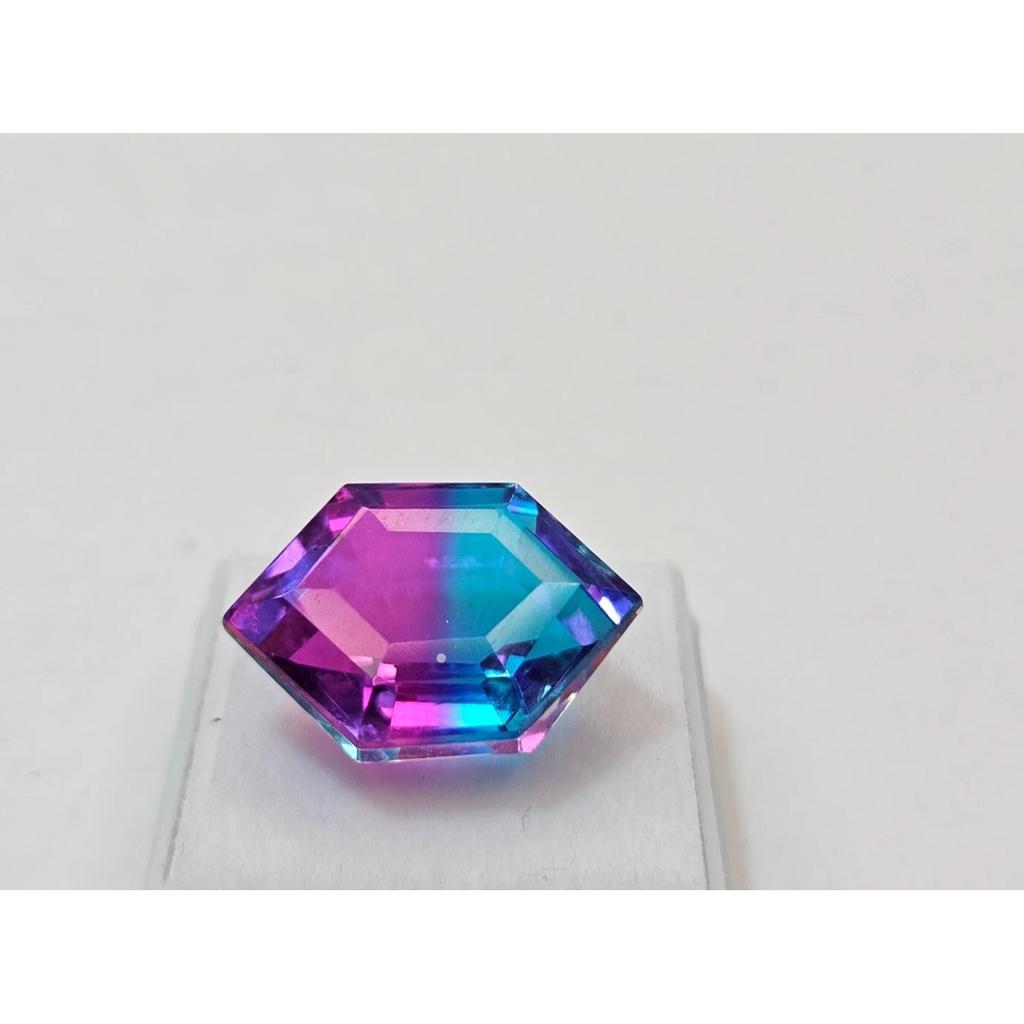 Beautiful Natural Bi-Color Tourmaline 16+ Ct Fancy Cut Certified Loose Gemstone
