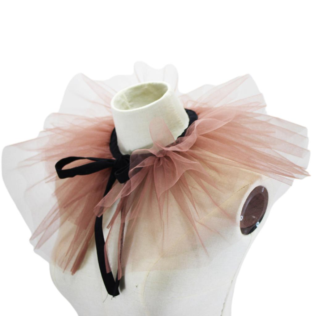 Victorian Vintage Mesh Neck Ruff Ruffle Collar Layered Clown Neck Collar Tie Cosplay Accessories for Women