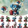 New Christmas Dog Christmas Tree Decorations Pendant Acrylic Flat Christmas Gift Decoration Pendant
