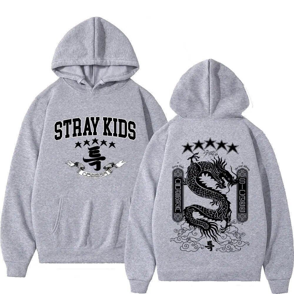 Толстовки с капюшоном для мальчиков Stray Kids 5 звезд, корейская поп-музыка 2023, новый музыкальный альбом, толстовки с принтом, унисекс, женские трендовые модные свободные пуловеры