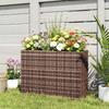 Raised Garden Bed with Adjustable Feet, Rattan Planter with Removable Insert for Patio and Balcony, Brown