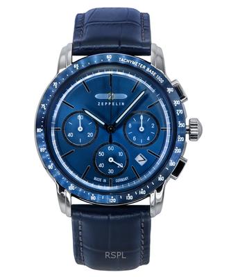 New York Chronograph кожаный ремешок синий циферблат кварцевые мужские часы 88783
