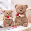 25/33cm Lovely Bear Hold Rose Plush Toy Stuffed Animal Teddy Bear Flower Plushies Cute Doll Gifts Girl Kids Girlfriend