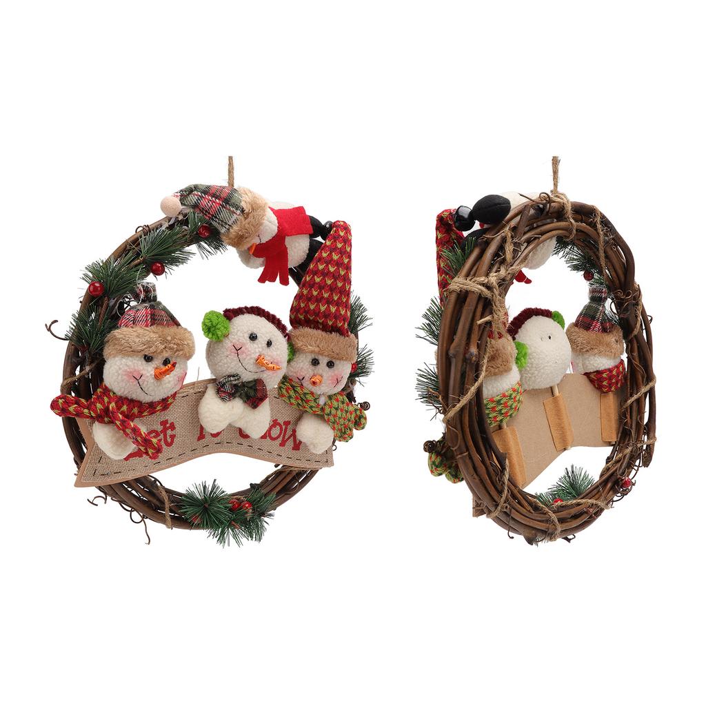 Christmas Wreath Fadeless Durable Joyful Vibes Rich Bright Colors Grapevine Wreath for Door Window