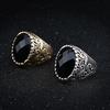 Fashion Men Totem Carved Oval Alloy Finger Ring Party Club Jewelry Birthday Gift
