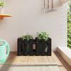 VidaXL Planter with Black Fence Design 60x30x30 Cm Solid Pine 832469