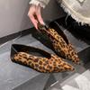 Leopard Print Retro Pointed Single Shoes Women's Shoes Spring and Autumn 2025 New Summer Temperament Versatile Flat-bottomed Commuting Ladyshoes