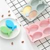 Lovely 4 Tray Cake Slots Fish Silicone Handcraft Soap Chocolate DIY Baking