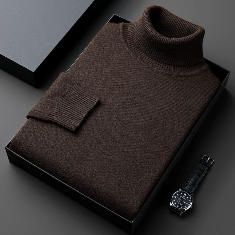 Sweaters for Men Anti-pilling Knitwear Turtleneck Sweater Slim Fit Long Sleeve Pullover Solid Color Men Clothing