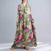 Bohemian Printed Loose Long Sleeve Hem Long Dresses