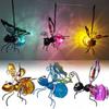 Solar Powered Insect Lamp Hanging Flying Insects Lamp Outdoor Garden Bug Light Ornament for Lawn Summer Party Wedding Decor