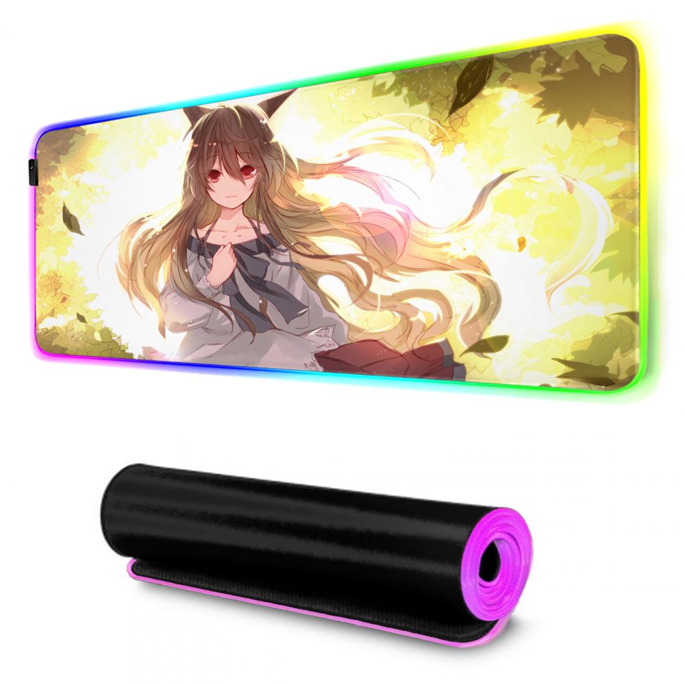 imaizumi kagerou Mouse Pad RGB Gaming Mousepad Big LED Pad PC Desk Mat Luminous Mouse Pad Large Keyboard Mats Table Rug With