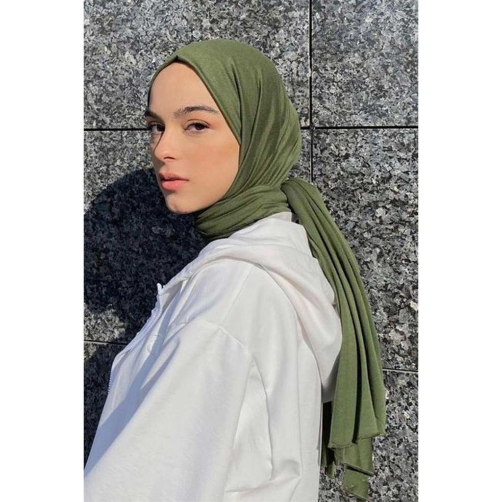 Premium Jersey Hijab Green