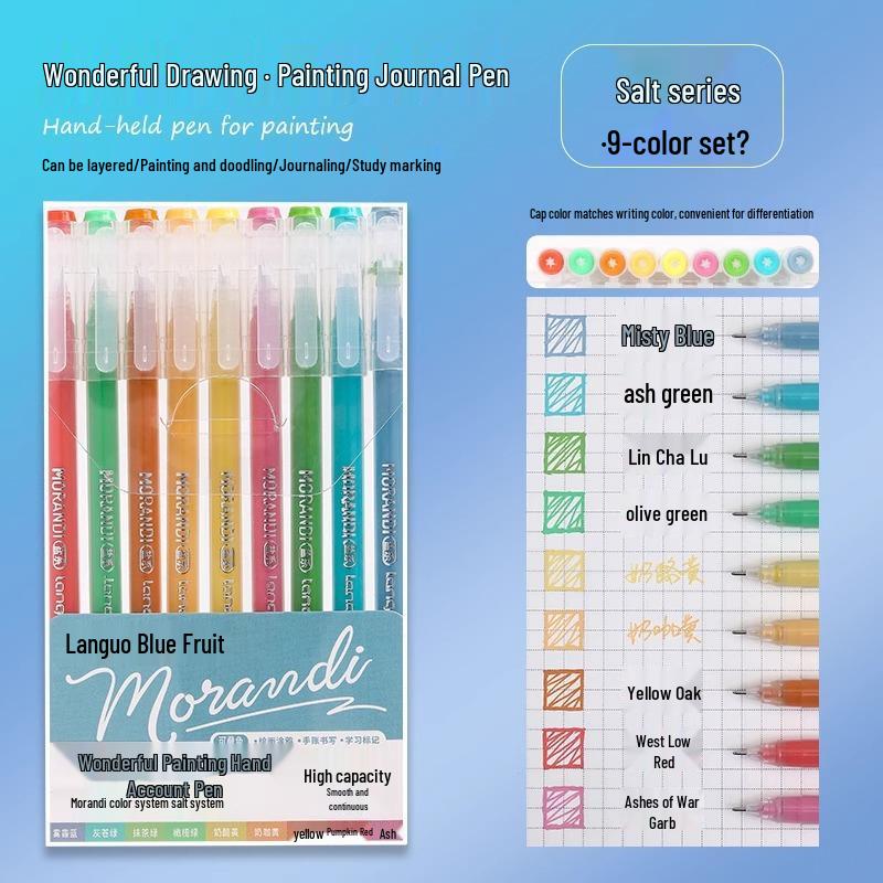 Blue Fruit Morandi Planner Pens Set: 240 Multicolored, Large Capacity, Includes Purple and Skin Tones.