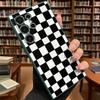 Black and White Checkerboard Soft TPU Case Slim Shockproof Protective Cover For Samsung Galaxy S Ultra FE Plus A Series 5G