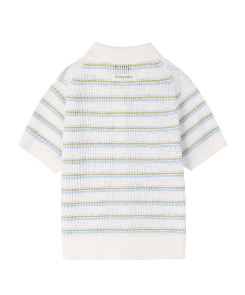 BROMPTON LONDON W Stripe Half Sleeve Knit - Cream (P262Wkt132)