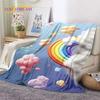 Rainbow Colour Illusion Cartoon Soft Flannel Blankets,Throw Blanket Comfortable Blanket for Picnic Beds Sofa Home Bedroom Gifts