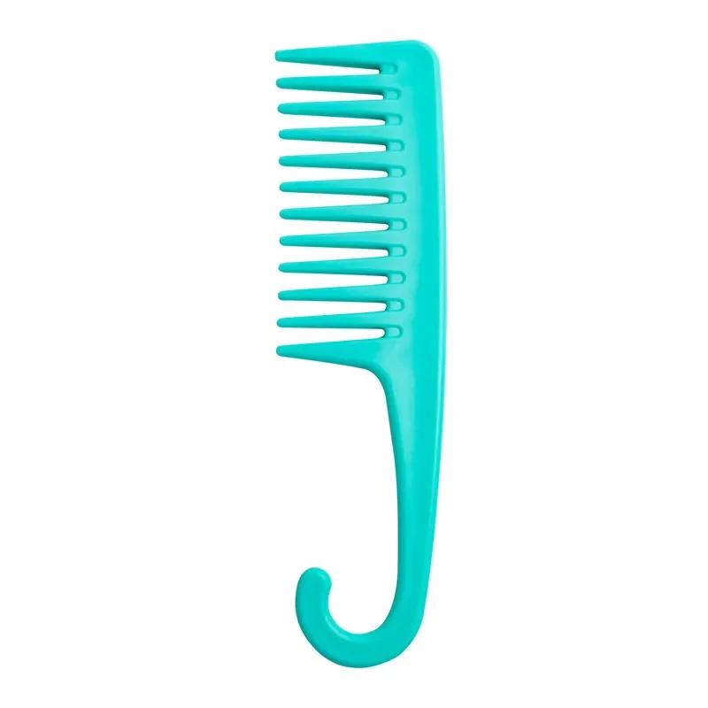 Wet Hair Curling Comb Heat Resistant and Antistatic Bath Comb Wide Toothed Hair Combing Tool with Hook