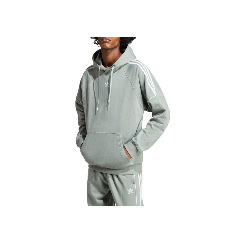 Adidas Originals Rekive Solid Color Brand Print Logo Kangaroo Pocket Hoodie Men Hoodies Green IB8688