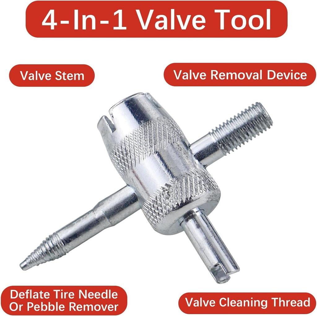 JUTOSU Tire Valve Core, Tire Repair Tool, Tire Air Valve Installation Tool, Conversion Adapter,