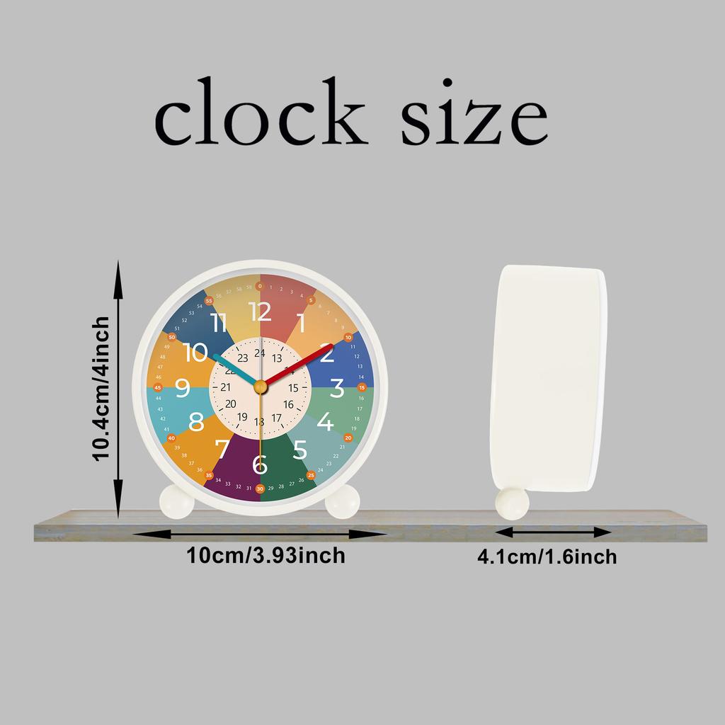White rainbow alarm clock instructional alarm clock with color pattern and color pointer design instructional alarm clock2