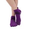 Double Heel Striped Five-Finger Socks Yoga Socks Women'S Cotton Professional Non-Slip Pilates Dance Open-Toe Socks