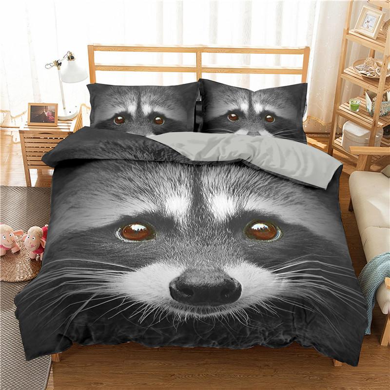 Черный Милые Кошки Комплект для Спальни Пододеяльник Наволочки Одеяло Постельное Белье Размер Твин Мультяшная Собака /питомец Кошка Полный Размер Постельное Белье