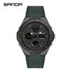 Sanda Men's Large Dial Multifunctional Waterproof Sports Watch with Alarm