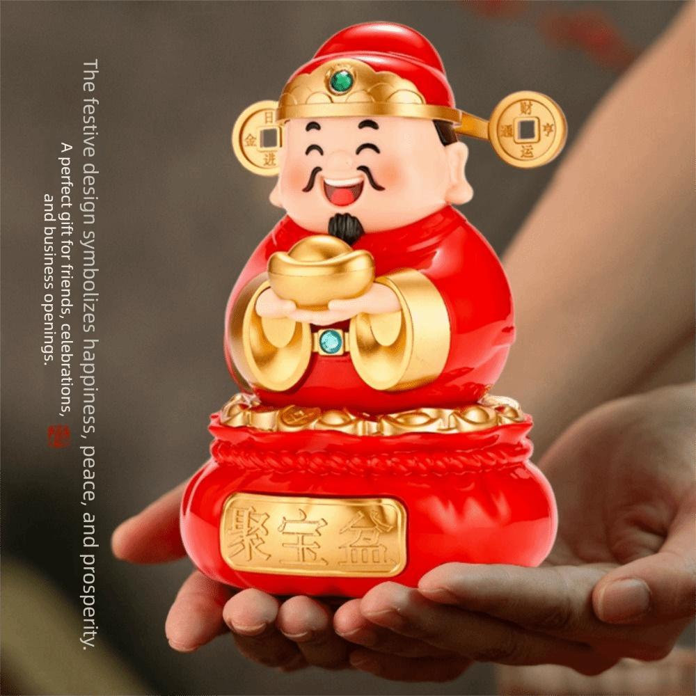 Solar Powered God Of Fortune Sculpture Auto Shaking Auto Interior Decoration  Home Decoration