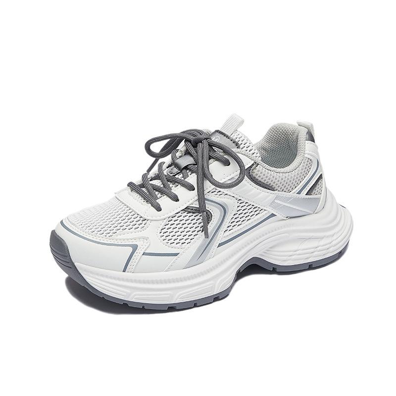 Новые кроссовки для женщин на лето, студенческие, спортивные и для отдыха, уличная фотография, сетчатые, дышащие и с увеличением роста