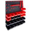 VidaXL Kit of Storage Bins and Wall Panels 29 Pcs Red and Black