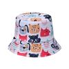 Trendy Pet Print Sun Hat For Women Fisherman Hat With Short Brim