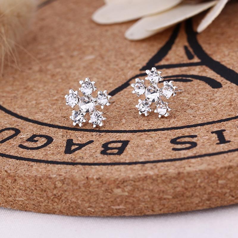 Серьги-гвоздики Anting из корейского серебра, блестящие женские серьги-гвоздики в форме сердца, ювелирные изделия в подарок