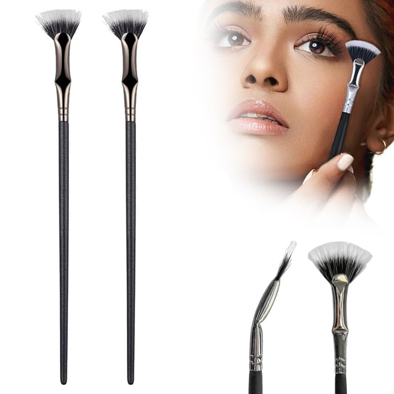 Foldable angle fan-shaped mascara brush, upgraded mascara brush and eyelash comb, eyelash separating tool, fan-shaped mascara brush (set of 2)